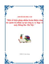 Luận văn Một số biện pháp nhằm hoàn thiện công tác quản trị nhân sự tại công ty xe đạp- Xe máy Đống Đa- Hà Nội