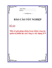 Luận văn Một số giải pháp nhằm hoàn thiện công tác quản trị nhân lực tại Công ty xây dựng số 9