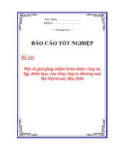 Luận văn Một số giải pháp nhằm hoàn thiện công tác lập chiến lược của tổng công ty thương mại Hà Nội từ nay đến 2010
