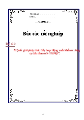 Luận văn Một số giải pháp thúc đẩy hoạt động xuất khẩu ở công ty dâu tằm tơ I- Hà Nội