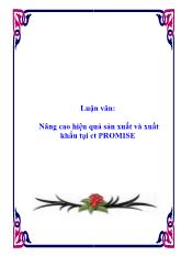 Luận văn Nâng cao hiệu quả sản xuất và xuất khẩu tại công ty PROMISE