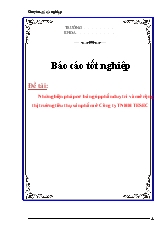 Luận văn Những biện pháp cơ bản góp phần duy trì và mở rộng thị trường tiêu thụ sản phẩm ở Công ty TNHH TESECO