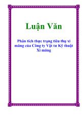 Luận văn Phân tích thực trạng tiêu thụ xi măng của Công ty Vật tư Kỹ thuật Xi măng