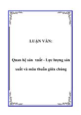 Luận văn Quan hệ sản xuất - Lực lượng sản xuất và mâu thuẫn giữa chúng