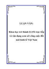 Luận văn Quan hệ sản xuất và Lực lượng sản xuất và những mâu thuẫn giữa chúng