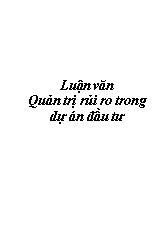 Luận văn Quản trị rủi ro trong dự án đầu tư