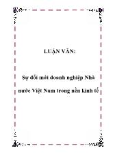 Luận văn Sự đổi mới doanh nghiệp Nhà nước Việt Nam trong nền kinh tế