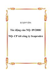 Luận văn Tác động của Nghị quyết- 09-2000- Nghị quyết- Chính Phủ tới công ty Seaprodex