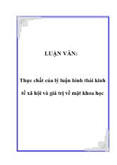 Luận văn Thực chất của lý luận hình thái kinh tế xã hội và giá trị về mặt khoa học