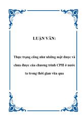 Luận văn Thực trạng cũng như những mặt được và chưa được của chương trình cổ phần hóa ở nước ta trong thời gian vừa qua