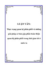 Luận văn Thực trạng quan hệ phân phối và những giải pháp cơ bản góp phần hoàn thiện quan hệ phân phối trong thời gian tới ở nước ta