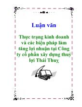 Luận văn Thực trạng và các biện pháp làm tăng lợi nhuận tại công ty cổ phần xây dựng thủy lợi Thái Thụy