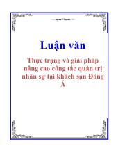 Luận văn Thực trạng và giải pháp nâng cao công tác quản trị nhân sự tại khách sạn Đông Á
