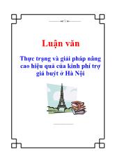 Luận văn Thực trạng và giải pháp nâng cao hiệu quả của kinh phí trợ giá buýt ở Hà Nội