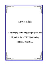 Luận văn Thực trạng và những giải pháp cơ bản để phát triển kinh tế thị trường định hướng Xã Hội Chủ Nghĩa ở Việt Nam