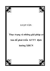 Luận văn Thực trạng và những giải pháp cơ bản để phát triển Kinh tế thị trường định hướng XHCN