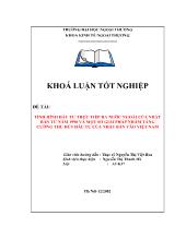Luận văn Tình hình đầu tư trực tiếp ra nước ngoài của Nhật Bản từ năm 1990 và một số giải pháp nhằm tăng cường thu hút đầu tư của Nhật Bản vào Việt Nam