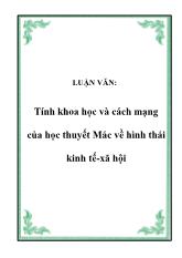 Luận văn Tính khoa học và cách mạng của học thuyết Mác về hình thái kinh tế-Xã hội
