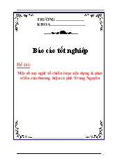 Một số suy nghĩ về chiến lược xây dựng & phát triển của thương hiệu cà phê Trung Nguyên