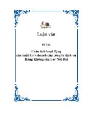 Phân tích hoạt động sản xuất kinh doanh của công ty dịch vụ Hàng Không sân bay Nội Bài