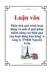 Phân tích quá trình hoạt động và một số giải pháp nhằm nâng cao hiệu quả của hoạt động bán hàng ở công ty TNHH Nguyễn Trần