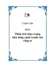 Phân tích thực trạng khả năng cạnh tranh của công ty