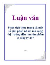 Phân tích thực trạng và một số giải pháp nhằm mở rộng thị trường tiêu thụ sản phẩm ở công ty 247
