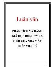 Phân tích và đánh giá hợp đồng 