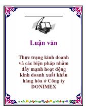 Thực trạng kinh doanh và các biện pháp nhằm đẩy mạnh hoạt động kinh doanh xuất khẩu hàng hóa ở Công ty DONIMEX
