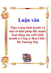 Thực trạng kinh doanh và một số biện pháp đẩy mạnh hoạt động sản xuất kinh doanh ở Công ty Hoá Chất -Bộ Thương Mại