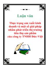 Thực trạng sản xuất kinh doanh và một số giải pháp nhằm phát triển thị trường tiêu thụ sản phẩm của công ty TNHH Đức-Việt