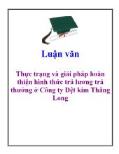 Thực trạng và giải pháp hoàn thiện hình thức trả lương trả thưởng ở Công ty Dệt kim Thăng Long