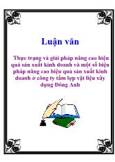 Thực trạng và giải pháp nâng cao hiệu quả sản xuất kinh doanh và một số biện pháp nâng cao hiệu quả sản xuất kinh doanh ở công ty tấm lợp vật liệu xây dựng Đông Anh