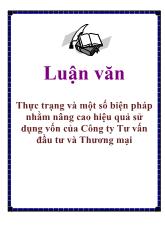 Thực trạng và một số biện pháp nhằm nâng cao hiệu quả sử dụng vốn của Công ty Tư vấn đầu tư và Thương mại