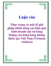 Thực trạng và một số giải pháp nhằm nâng cao hiệu quả kinh doanh vận tải hàng không của hãng hàng không Quốc gia Việt Nam (Vietnam Airlines)