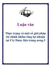 Thực trạng và một số giải pháp tài chính nhằm tăng lợi nhuận tại Cty Dược liệu trung ương I