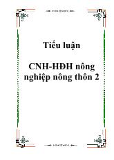 Tiểu luận Công nghiệp hóa- hiện đại hóa nông nghiệp nông thôn P.2