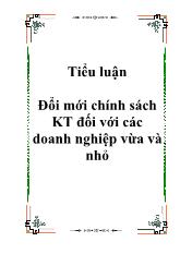 Tiểu luận Đổi mới chính sách Kinh tế đối với các doanh nghiệp vừa và nhỏ