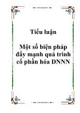 Tiểu luận Một số biện pháp đẩy mạnh quá trình cổ phần hóa Doanh nghiệp nhà nước