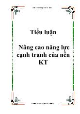 Tiểu luận Nâng cao năng lực cạnh tranh nền kinh tế