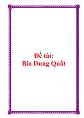Tiểu luận Nghiên cứu marketing bia Dung Quất