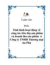Tình hình hoạt động về công tác tiêu thụ sản phẩm và doanh thu sản phẩm ở Công ty TNHH Thương mại An Phú