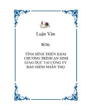 Tình hình triển khai chương trình an sinh giáo dục tại công ty bảo hiểm nhân thọ