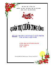 Chuỗi cung ứng của sản phẩm Cocacola Việt Nam