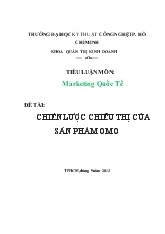 Đề tài Chiến lược chiêu thị của sản phẩm Omo