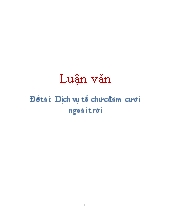 Đề tài Dịch vụ tổ chức đám cưới ngoài trời
