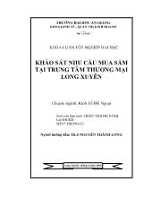 Đề tài Khảo sát nhu cầu mua sắm tại trung tâm thương mại Long Xuyên