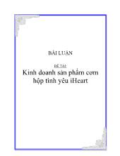 Đề tài Kinh doanh sản phẩm cơm hộp tình yêu iHeart