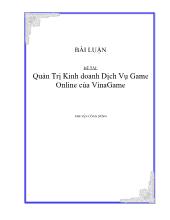 Đề tài Quản Trị Kinh doanh Dịch Vụ Game Online của VinaGame