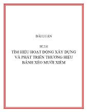 Đề tài Tìm hiểu hoạt động xây dựng và phát triển thương hiệu bánh xèo Mười Xiềm